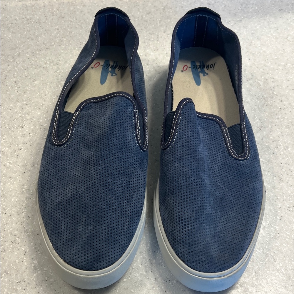johnnie-O Perforated Blue Slip-On Loafers